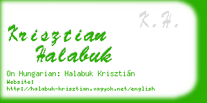 krisztian halabuk business card